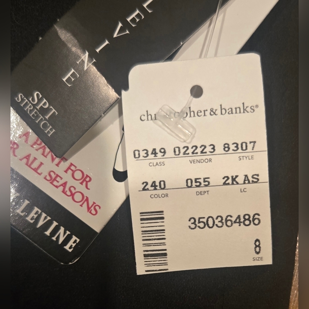 NWT Larry Levine Black Straight Leg Dress Pants - Picture 4 of 11